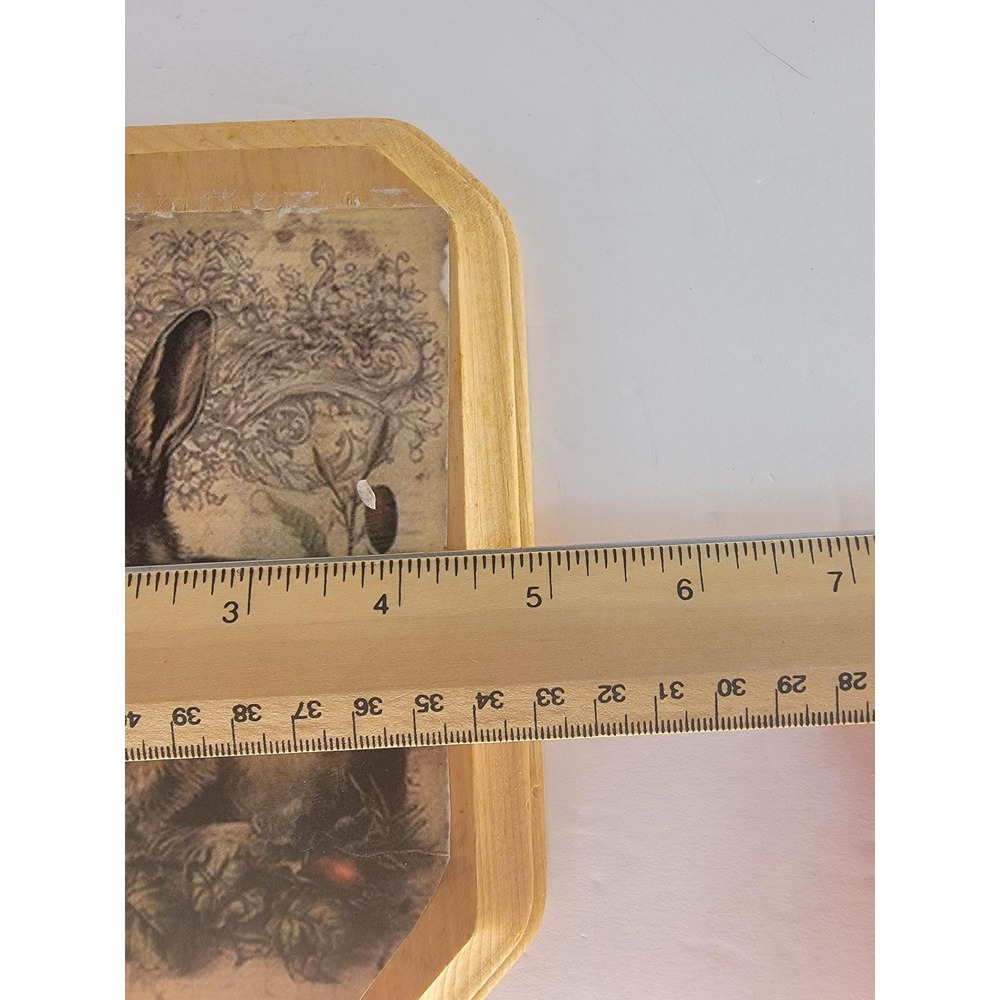 Rustic Bunny Rabbit Wood Plaque Wall Decor 5x7 Cottagecore Farmhouse Grandmacore - Picture 5 of 5